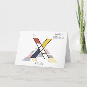 Neoplasticisme Style Monogram. Brief X Kaart