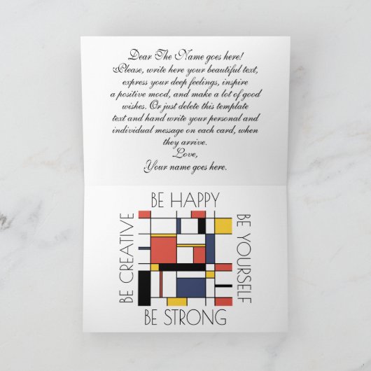 Neoplasticisme Style Monogram. Letter L Kaart (Binnen)