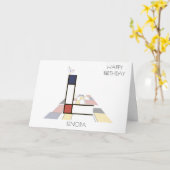 Neoplasticisme Style Monogram. Letter L Kaart (Gele Bloem)