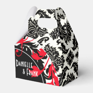Neopolitan Damask Paisley rood zwart wit Bedankdoosjes