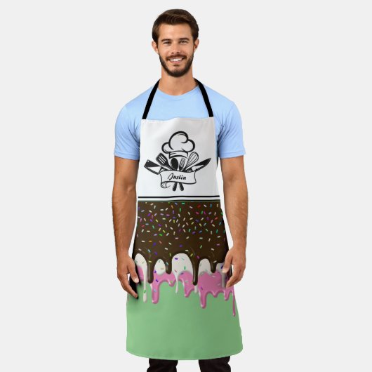 Neopolitan Ice Cream gepersonaliseerd Schort (Gedragen)