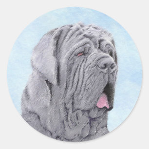 Neopolitan Mastiff-schildering - Oorspronkelijke s Ronde Sticker