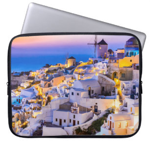 Neopreen laptophoes 15 inch Oia Santorini Griekenl Laptop Sleeve