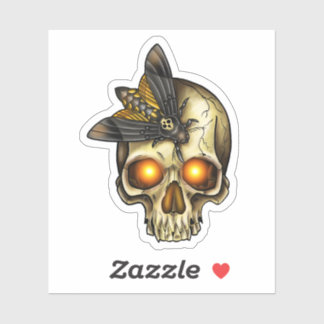 Neotraditional Skull Butterfly Sticker