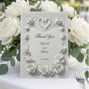 Nep 3D Gipsen Zwannen Hart Reliëf Bedankkaart