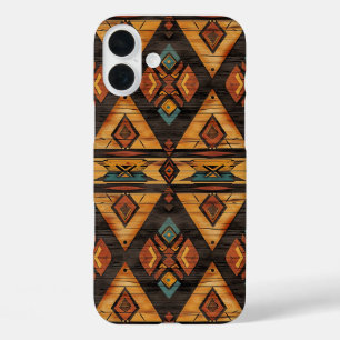 Nep Azteekse houtnerf iPhone 16 Plus Hoesje