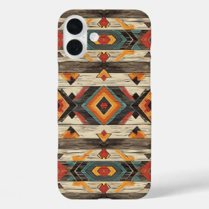 Nep Azteekse houtnerf iPhone 16 Plus Hoesje