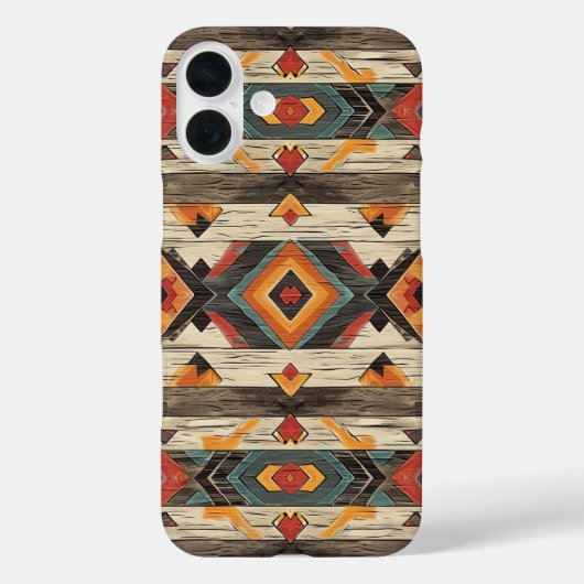 Nep Azteekse houtnerf Case-Mate iPhone Case (Achterkant)