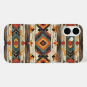 Nep Azteekse houtnerf Case-Mate iPhone Case (Achterkant (horizontaal))