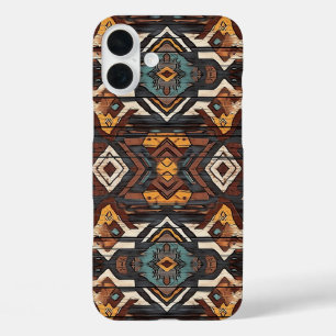 Nep Azteekse houtnerf iPhone zestien Plus Hoesje