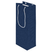 Nep Blauwe Denim Geschenkzak Wijn Cadeautas (Voorkant Gekanteld)