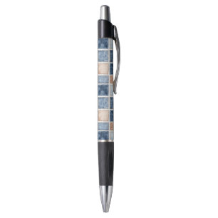 Nep Crème Denim Blauwe Broekstof Pen