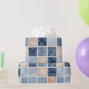 Nep Crème Denim Blauwe Jean Verjaardag Cadeaupapier
