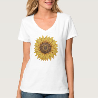 Nep diamant zonnebloem t-shirt