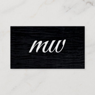 Nep fluweel zwart met monogram visitekaartje