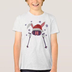 Nep garen skietende konijn met kerstmuts winter hu Tri-Blend shirt