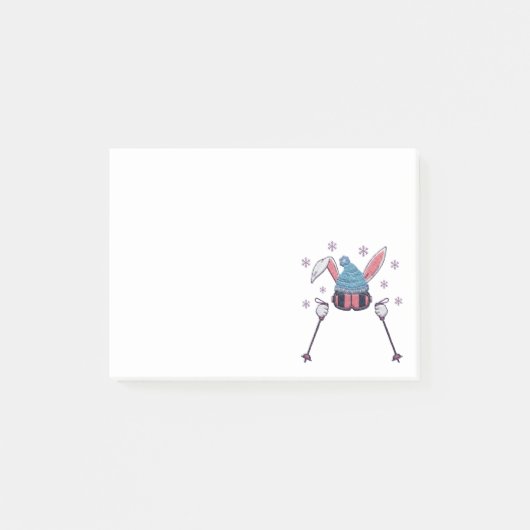Nep garen skietende konijn winter humor post-it® notes (Voorkant)