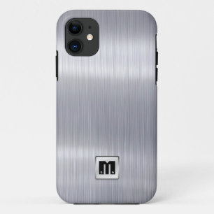 Nep geborsteld aluminium met op maat gemaakt monog iPhone 11 hoesje
