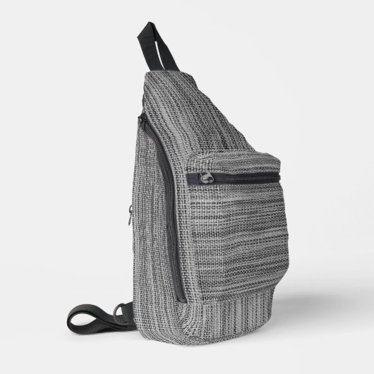 Nep Gebreide Grijs Sling Bag (Linkerhoek)