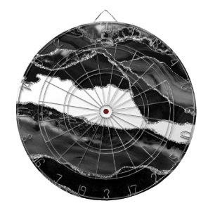 Nep gemarmerde agaat zwart wit trendy moderne stee dartbord
