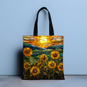 Nep Glasschilderkunst Zonnebloem Landelijk Zonsond Draagtas