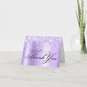 Nep glinsterend lichtpaarse glittersaandjes ombre bedankkaart