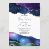 Nep Glitter Agate Kosmische Hemelse Bruidsdouche Kaart (Voorkant)