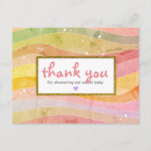 Nep Glitter Baby Shower Bedankt Briefkaart
