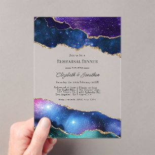 Nep Glitter Celestial Agate Oefen Diner Acryl Uitnodigingen