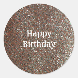 Nep Glitter Gelukkig Verjaardag Ronde Sticker