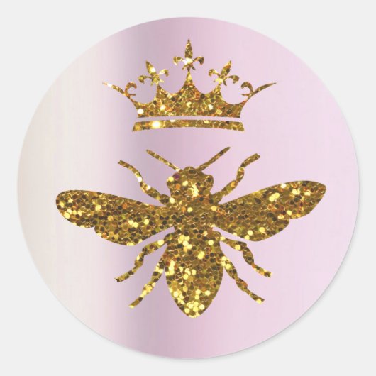 nep glitter koningin bij ronde sticker (Voorkant)