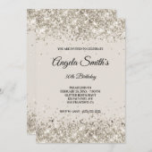 Nep glitter platina beige kaart (Voorkant / Achterkant)