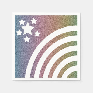Nep Glitter Regenboog Strepen Sterren Eenhoorn Fee Servet