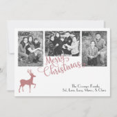 Nep glitter roosgoud Kerst rendier Feestdagenkaart (Voorkant)