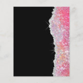 Nep glitter roze pailletten flyer (Achterkant)