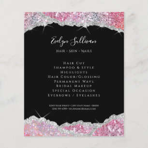 Nep glitter roze pailletten flyer