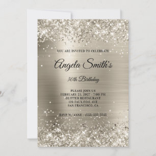 Nep Glitterend Platina Glitter Folie 30e Verjaarda Kaart