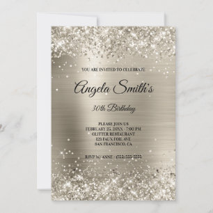 Nep Glitterend Platina Glitter Folie Monogram Kaart