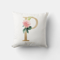 Nep goud folie bloem letter P monogram kinderkamer