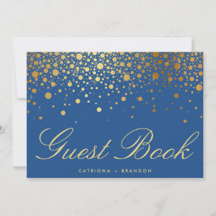 Nep goud folie confetti elegante gast boek teken kaart