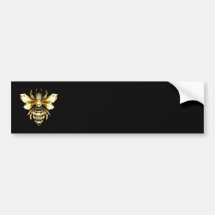 Nep goud folie logo bij polygonaal op zwart bumpersticker