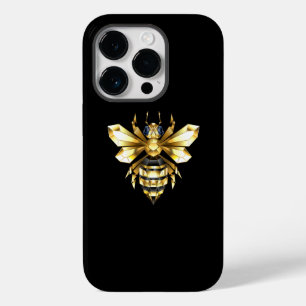 Nep goud folie logo bij polygonaal op zwart Case-Mate iPhone 14 pro hoesje