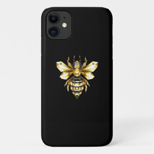 Nep goud folie logo bij polygonaal op zwart iPhone 11 hoesje