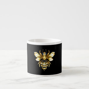 Nep goud folie logo bij polygonaal op zwart espresso kop