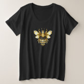 Nep goud folie logo bij polygonaal op zwart grote maat t-shirt (Design voorkant)