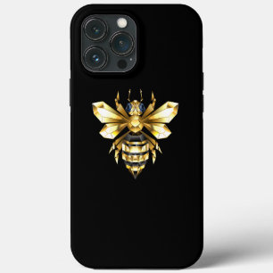 Nep goud folie logo Bij Polygonale vorm op Zwart iPhone 13 Pro Max Hoesje