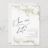 Nep goud glitters Modern script save the date Kaart (Voorkant)
