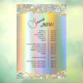 Nep goud iriserende glitters Foil Services Menu Raamsticker (Vel 3)