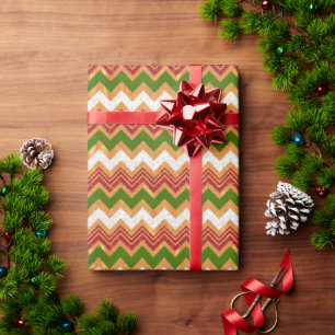 Nep goud Kerst zigzagpatroon Cadeaupapier