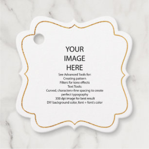 Nep goud trim, doe-het-zelf aangepaste fancy vierk bedankjes labels